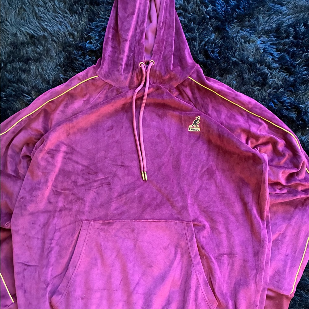 Kangol Purple Velour Top with Gold Trim Logo